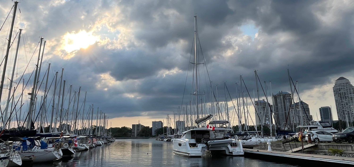 Catamaran in the harbour
